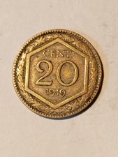 Regno d'Italia Vittorio Emanuele III 20 Centesimi Esagono Liscio 1919