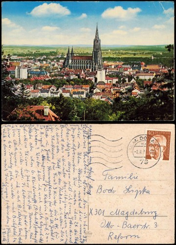 Cartolina ulm danubio - cartolina,