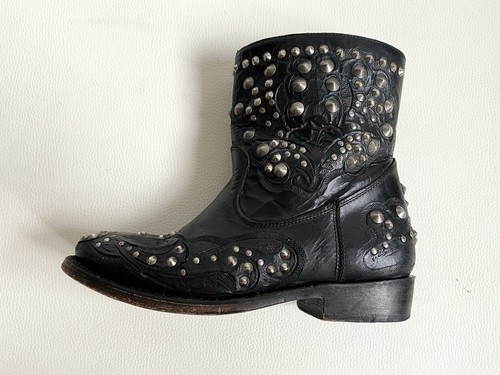 Boots motard clous - boots, cuir