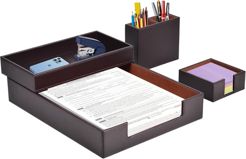 Set scrivania pelle - set,