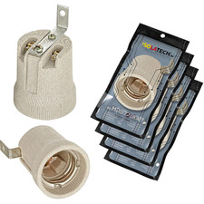 4Pcs E27 Grigio Presa Ceramica