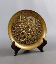 Piatto bronzo altorilievo Ratto Delle Sabine G. Bezzi Parabiago vintage 1950