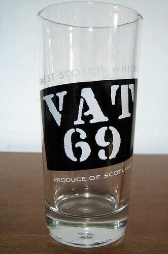Bicchiere pubblicitario vat69 - bicchiere,