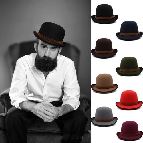 Cappello uomo lana nero rosso