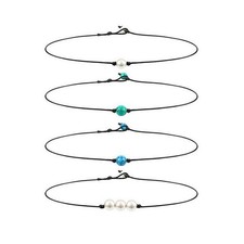 4 Pcs Collana Di Perle Cordino