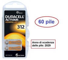 60 batterie pile DURACELL 312