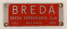 BREDA - TARGA FERROVIARIA - IN