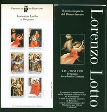 PIEGHEVOLE LORENZO LOTTO BERGAMO ANNO 1998 CON 6 ETICHETTE CHIUDILETTERA