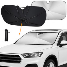 Parasole auto ombrello 140x80 cm pieghevole anti UV universale con custodia