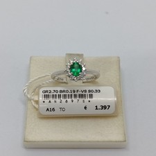 ARMONIE GIOIELLI ANELLO DA DONNA IN ORO BIANCO 18KT SMERALDO E DIAMANTI (0605)