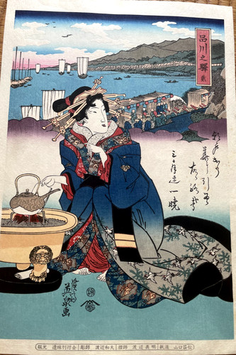 Stampa xilografia meiji 1890s - meiji,