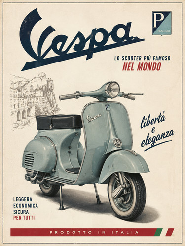 Vespa vintage poster 40x30 - poster,