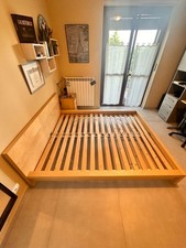 Letto matrimoniale IKEA in legno 177x200 + 2 materassi il fabbricatore 