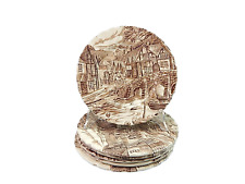 ANTICO SERVIZIO 6 PIATTI DESSERT CERAMICA INGLESE ALFRED MEAKIN THE POST HOUSE