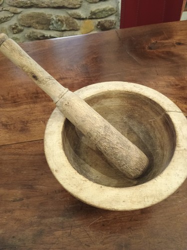 Mortaio legno antico - mortaio, in
