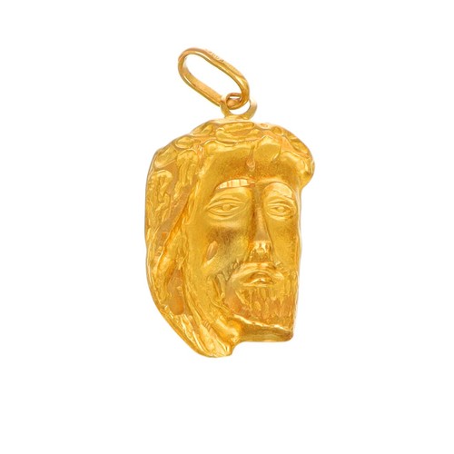 Ciondolo oro giallo - giallo, volto