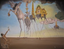 DALI'  Le tentazioni di Sant'Antonio, Stampa su tela, completa di telaio e ganci