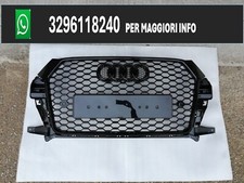 GRIGLIA ANTERIORE AUDI Q3 SQ3 RSQ3 2015-2018 FULL BLACK+loghi NERI LUCIDI 