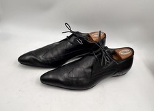 Scarpe Cesare PACIOTTI Italia in pelle nera 8,5 Vero Cuoio pugnale alare brogues