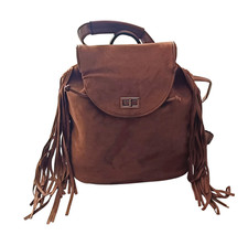 Zaino donna marrone frange