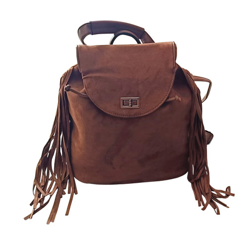 Zaino donna marrone frange