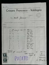 Fattura Valdagno Crosara Legnami d'Opera e Costruzione 1936 QX653