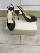 DECOLLETE JIMMY CHOO SLING BACK OPEN TOE IN VERNICE NERA No.38
