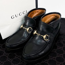 Stivali corti Gucci Horse-bit in pelle nera taglia 36,5 US circa 6,5 da donna