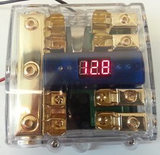 Distributore di corrente con portafusibili a 4 uscite indicazione di tensione 