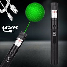 Puntatore laser verde 1000 metri penna laser outdoor ricaricabile USB e 5 testine IT