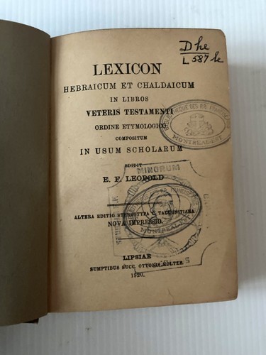 Lexicon hebraïcum - , et