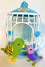 Gabbia per uccellini Little Live Pets con uccellino floccato pappagallo funzionante 2° uccellino ha bisogno di batte