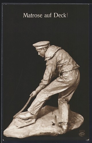 Marinaio sul ponte statua - marinaio,