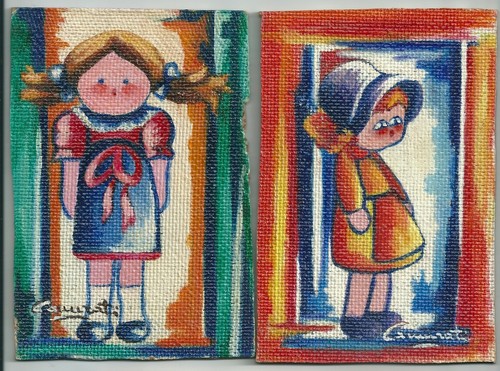 Quadro bambina olio - bambina,