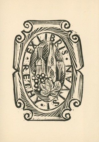 Vintage bookplate libris - ex,