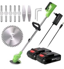 DECESPUGLIATORE A BATTERIA TAGLIABORDI ELETTRICO 800W TAGLIAERBA 2 BATTERIE