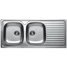 GLEM GAS GL216IXS Lavello in Acciaio Incasso 2 Vasche Dimensioni 116 x 50 INOX