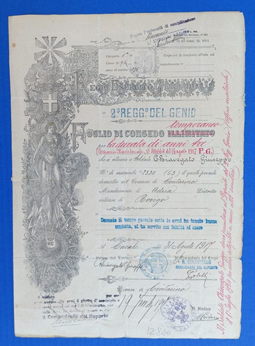 Ww1 foglio concedo prima - di,