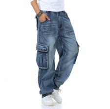 Uomo Hip-Hop Jeans Denim Cargo