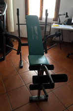 panca da allenamento multifunzionale, fit generation, verde e grigia