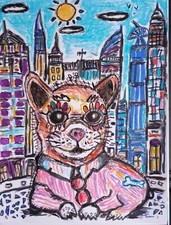 Tableau Chien en ville Chiwawa