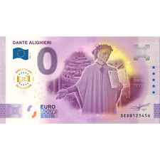 0€ ZERO EURO SOUVENIR BANCONOTA ITALIA - DANTE ALIGHIERI - 10° ANNIVERSARIO