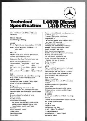 Mercedes benz l407d l410 - l407d,