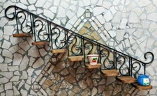 Fioriera mensola in ferro battuto e legno rustica porta piantine cucina giardino