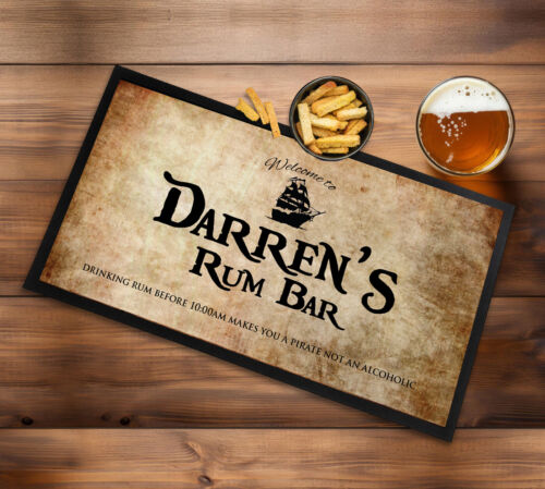 Personalised rum bar mat - bar,
