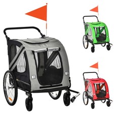 PawHut Carrello per Cani e Rimorchio Bici 2 in 1 con Ingresso a Cerniera e Ruote