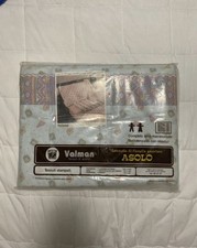 Completo letto matrimoniale in flanella smerlato vintage Valman