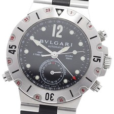 Orologio Uomo Automatico BVLGARI Diagono Scuba SD38SGMT GMT Data Quadrante Nero_921569