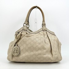 GUCCI Guccissima Sukey Tote Bag GG Pelle 211944 Bianco Panna Autentica