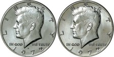 Stati Uniti USA Half dollar KENNEDY mezzo 1/2 $ 1972 D P Denver + Philadelphia
